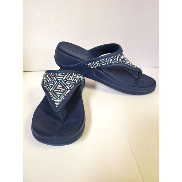 Croc's Women's Monterey Beaded Wedge Sandals Size 8 - Picture 2 of 7